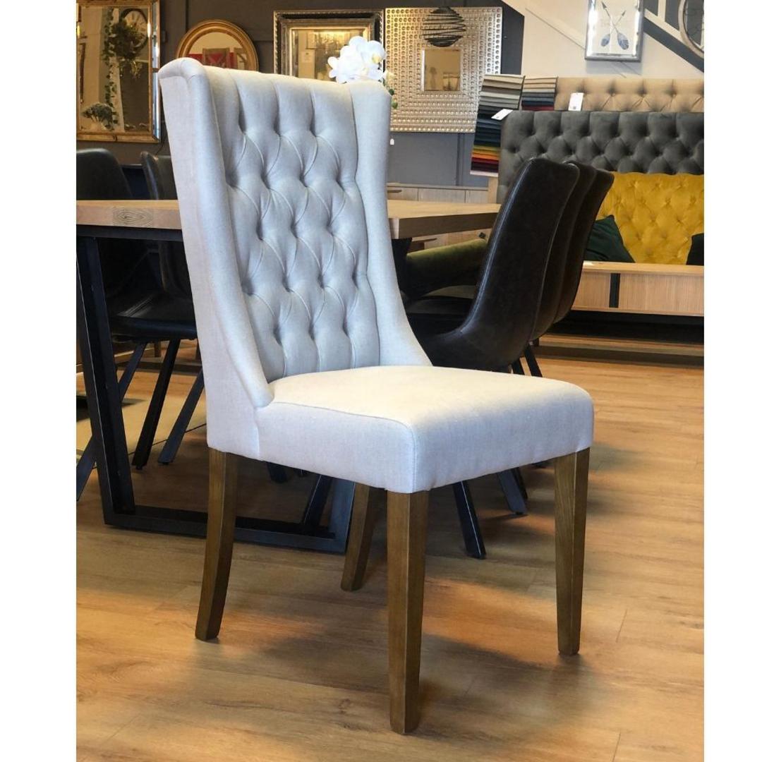 George Dining Chair Linen Cream image 2